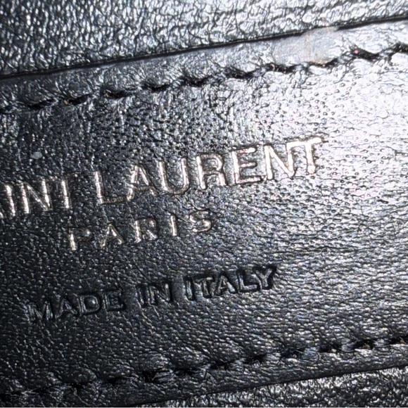 Saint Laurent Kate Small YSL Crossbody Bag In Grained Leather Black On Black - Picture 15 of 15
